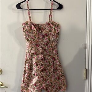 Poetry Pink and Green Floral Romper